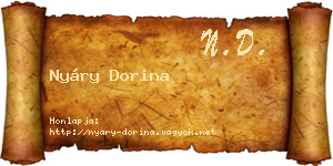 Nyáry Dorina névjegykártya